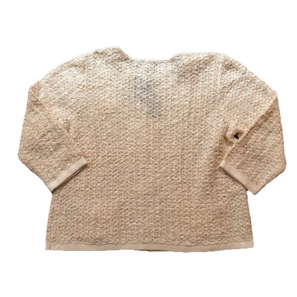 Jones New York Ivory Boucle Cotton Blend Zipper Sweater Cardigan Eyelash 2X NEW - Picture 10 of 10